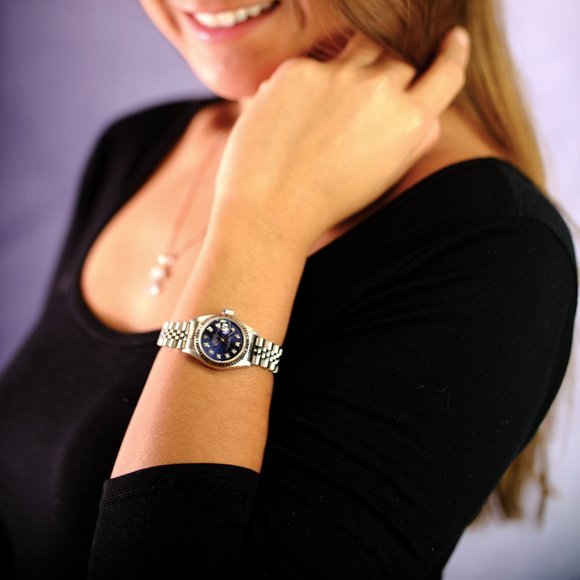 Rolex Datejust Factory Blue Diamond 26mm Watch-RARE - Picture 4 of 16